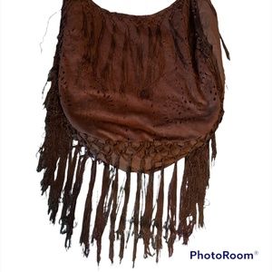 Black Muche et Muchette extra large fringe hobo bag- Never been used